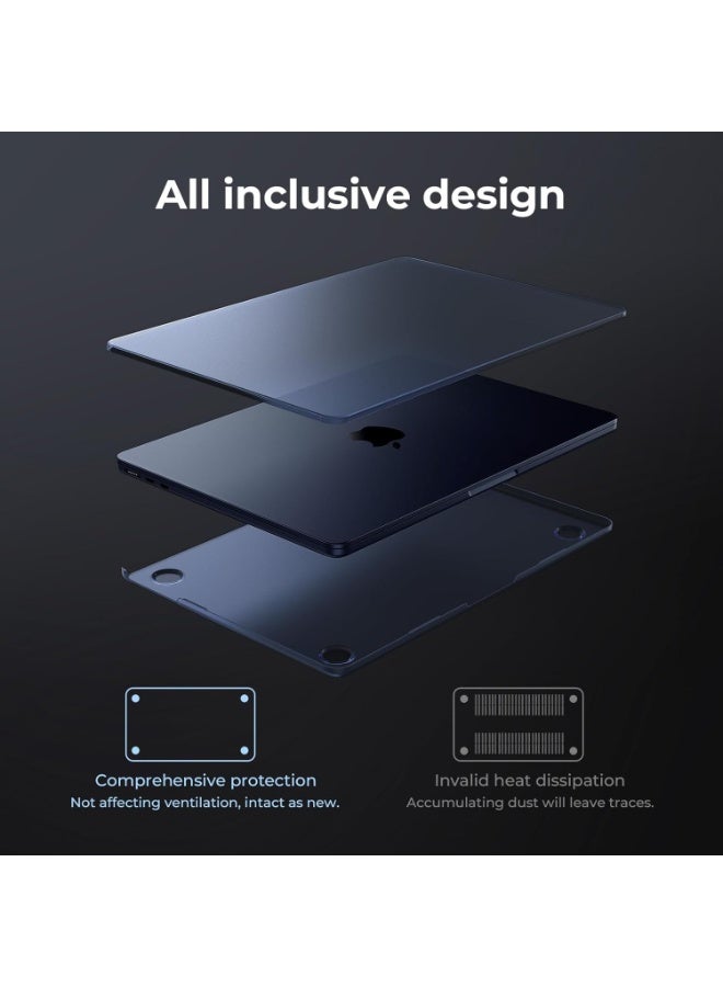 M.A&F's Case Compatible for Macbook Air 13.6 inch M4 M3 M2 2025 2024 2022,A3240 A3113 A2681,Ultra-thin Invisible Translucent Matte Protective Hard Shell Cover,[Presents Original Texture]-Midnight Clear - Image 4